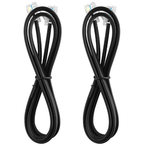 2Pack RJ12 Cable 15ft Phone Cord RJ12 6P6C Male to Male Straight Wired for - Picture 2 of 4