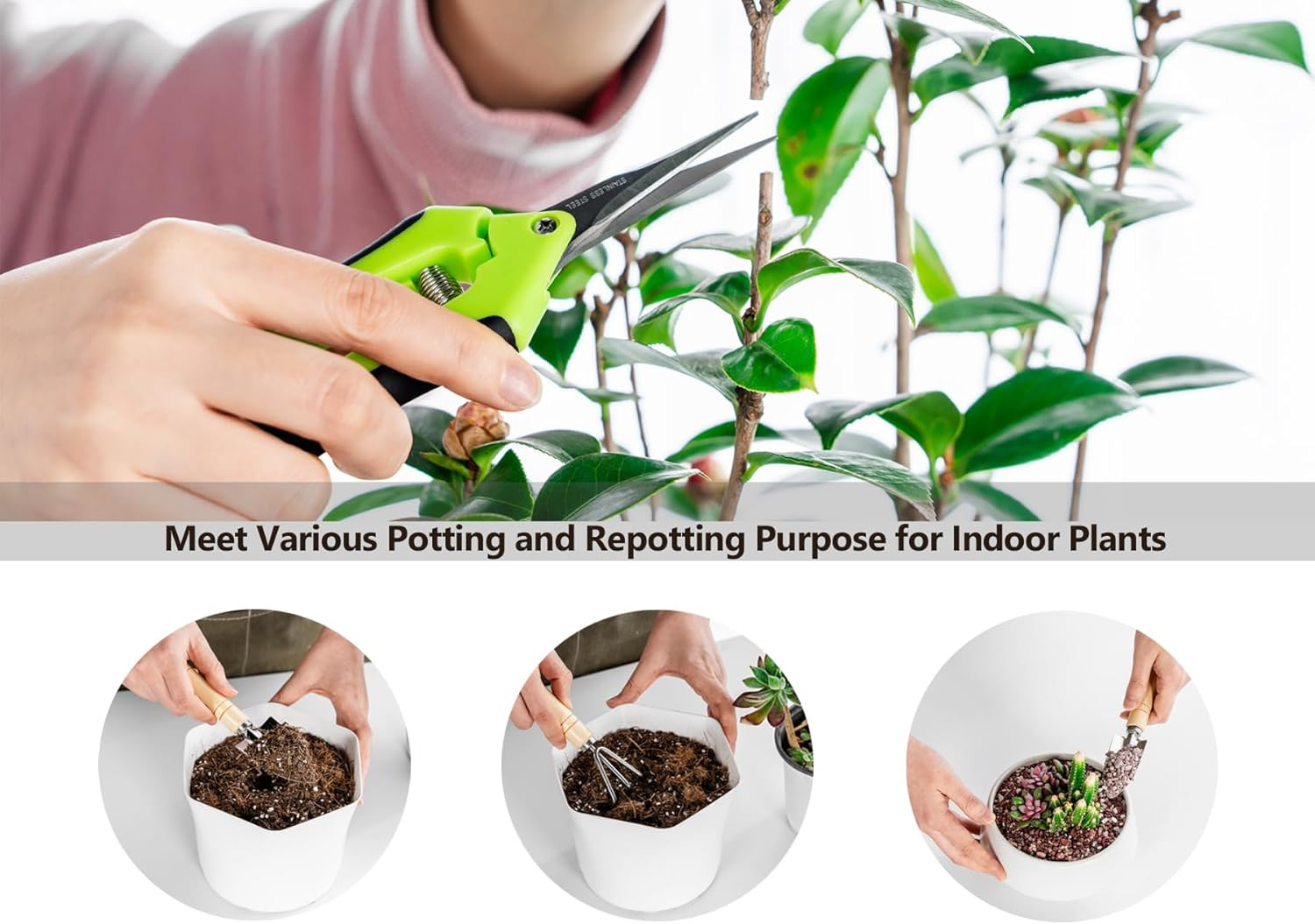 Plant Repotting Mat, 5Pcs Succulent Tools Mini Garden Small Gardening green