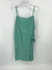Nine West Preowned Womens Side-Tie Green Faux Wrap Mini Dress Size XL NWT