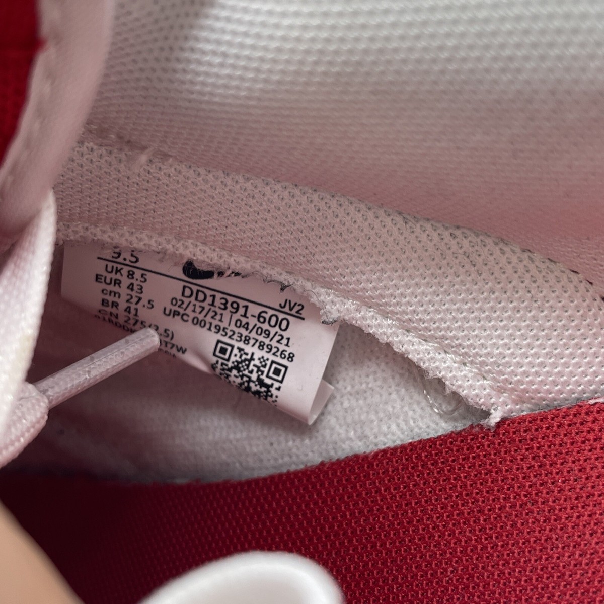 Size 9.5 - Nike Dunk Low Championship Red White Leather Size 9.5 - Nike Dunk Low Championship Red White Leather