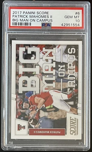 2017 Score “Big Man On Campus” Patrick Mahomes Rookie Card PSA 10 RC Gem Mint 🔥