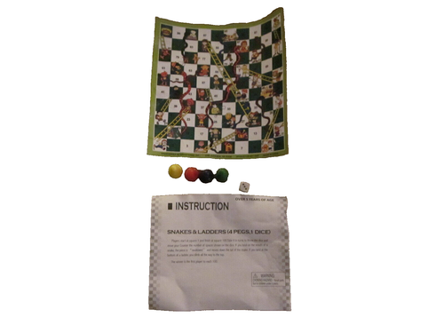 2 in 1 Checkers/Snakes and Ladders game in tube - complete, good for travel! - Picture 2 of 3