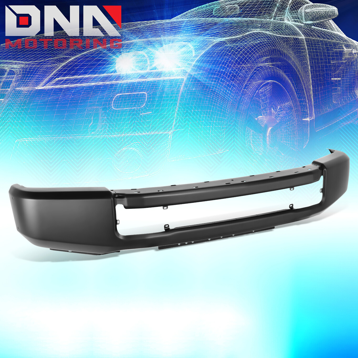 For 2020-2022 Ford F-250 F-350 Super Duty Black Steel Front Bumper Face Bar