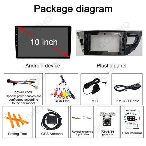 4+64G For Toyota Corolla 2014-2016 Car Stereo Radio Android 13 Apple CarPlay GPS - Foto 4 di 20