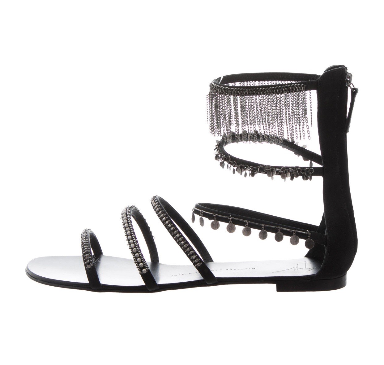 1.3K Giuseppe Zanotti Roll 10 Luxos Luxos Luxos Chain Zipper Gladiator Flat Sandals Size 41 94e5aa 1.3K Giuseppe Zanotti Roll 10 Luxos Luxos Luxos Chain Zipper Gladiator Flat Sandals Size 41 94e5aa