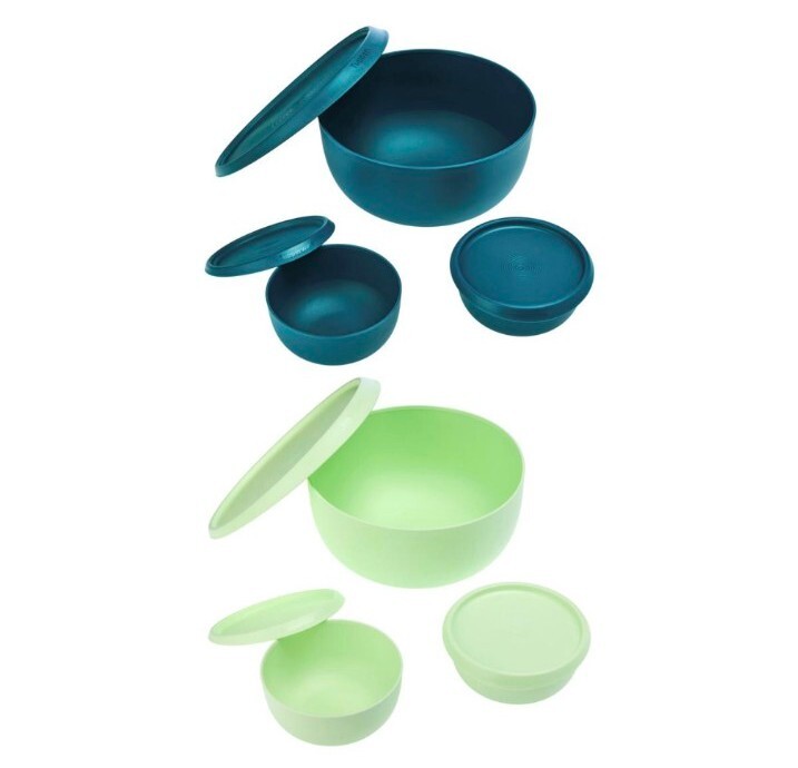 Tupperware 12-piece Blossom Lid Serve & Store Bowl Set-Green