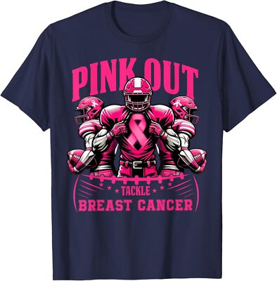 Pink Out Tackle Breast Cancer Awareness Football Unisex T-Shirt