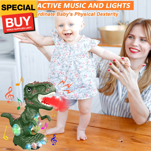 Dinosaur Toys for 1-2 Year Old Boy,Roar Music and Lights Toddler Toys for Boys G - Picture 4 of 9