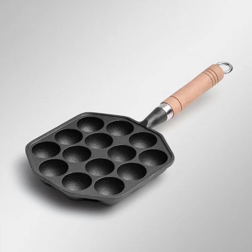 Household Cast Iron Uncoated Small Meatball Machine 14 Holes Baking Plate _t - Picture 3 of 9