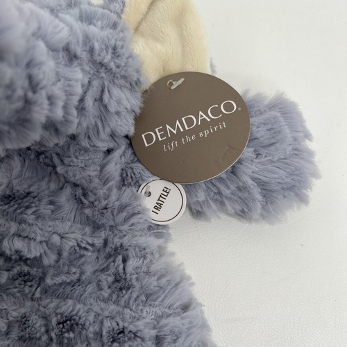 Demdaco Elephant Lovey Ellery Slate Blue-Gray Plush Security Blanket Rattle - Picture 3 of 7