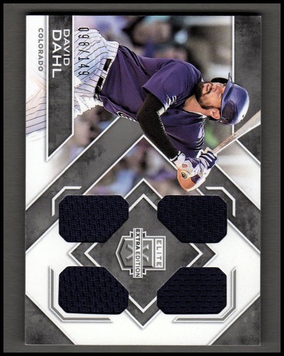 Camiseta deportiva Elite Extra 2016 Quad Materials plateada #18 David Dahl 098/149 - Imagen 1 de 2