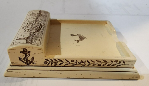 Vintage Walfangschiff Faux Scrimshaw Post-It Notizhalter - Bild 5 von 7