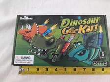 NEW NIB 6 Dinosaur Go-kart cars Pull And Go toy race model dino bros game  t-rex