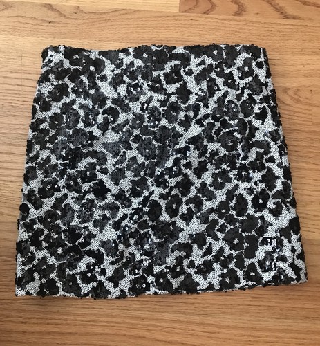 NEW GUESS Dalmatian Print Skirt With Black & White Sequin S - Picture 4 of 7