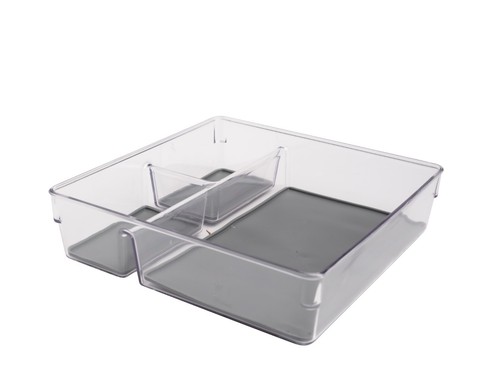 High Quality Acrylic Fridge Organizer - 3 Section Clear Kitchen Drawer Tray Pin - Picture 3 of 4