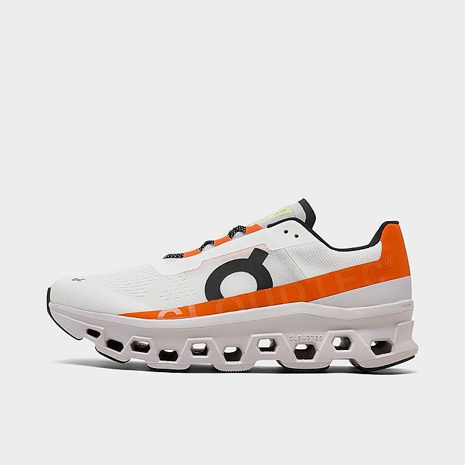 NEW Men's On Running Brand White/Orange Cloud Cloudmonster