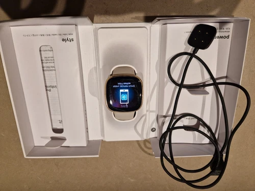 Fitbit Sense Wristband Activity Tracker - Lunar White/Platinum Aluminum...