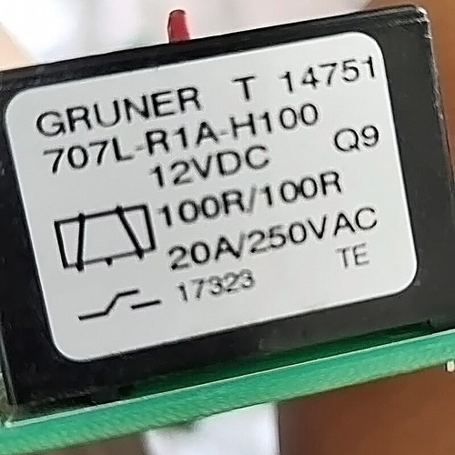 1Pce GRUNER 707L-R1A-H10012VDC-u Double Coiled Relays 20A 250VAC 5Pins - Picture 1 of 2