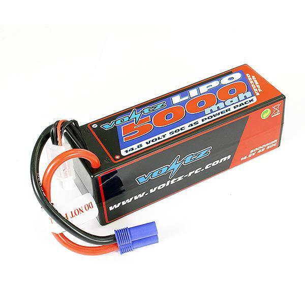 Voltz 4S 5000Mah Hard Case 14.8V 50C Voltz Lipo Stick Pack Ec5 VZ0350EC5
