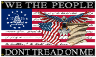 We The People Don't Tread On Me USA Eagle 3'X5' Flag ROUGH TEX  100D