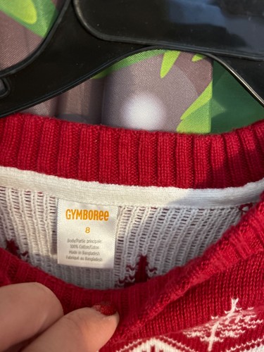 boys gymboree christmas sweater red with white size 8 - Picture 2 of 3