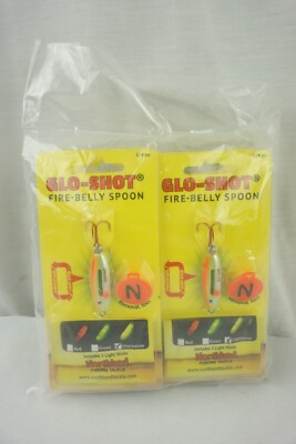 Northland Fishing Glo Shot Fire Belly Spoon - 1/4 Oz Super Glo Chub (Lot of 6)