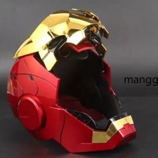 Open Close Mask Autoking Iron Man Gold MK5 Helmet Electronic Voice Activated New