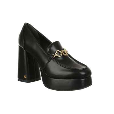 SAM AND LIBBY WOMEN'S RAMONA PLATFORM LOAFER 7, BLACK *DISTRESSED PKG