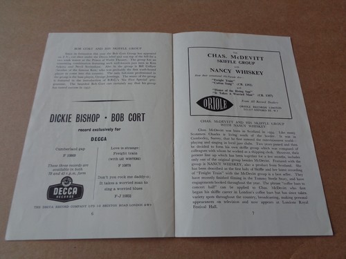 Johnny Duncan/Chas McDevitt 1957 Royal Festival Hall Programme + Ticket - Imagen 3 de 3
