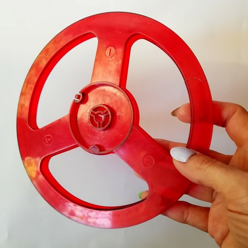 Red 7'' Empty Reel to Reel Spool for Recording Tape. Small crack. Type #2 - Picture 4 of 10