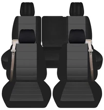 Front+Back SUV Car Seat Covers blk-charcoal Fits Chevy trailblazer /GMC Envoy