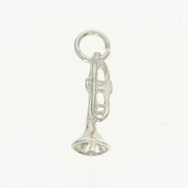 Trumpet Charm Sterling Silver Music Instrument Pendant eBay