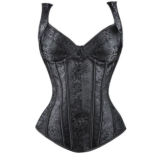 Corsetto allenamento vita disossata gotico stringato bustier top lingerie donna steampunk - Foto 4 di 14