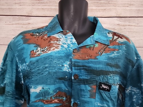 VTG Jimmy Z Mens Short Sleeve Button Up Hawaiian Shirt Made in USA - Size S (K3) - Picture 2 of 7