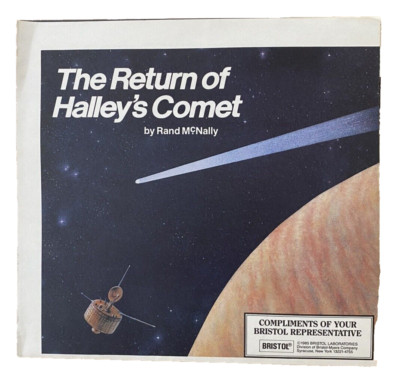 The Return of Halley's Comet Poster Rand McNally 1985 NOS 32X23 Folded Ephemera