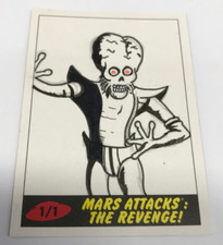 MARS ATTACKS THE REVENGE TRADING CARD 1/1 SKETCH CHASE CARD BY KELLY GREIDER*