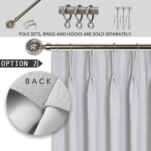 2X ROOM DARKENING Lincoln Pinch Pleat Curtain Privacy Triple Weave Curtains - Picture 8 of 23