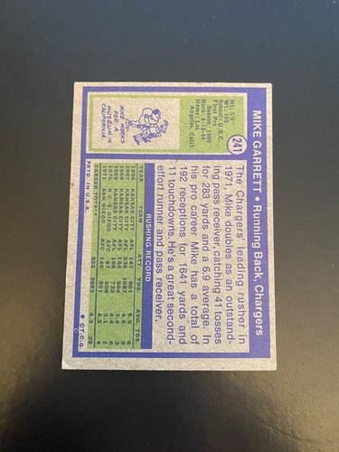 Mike Garrett 1972 Topps Football #241 $1 ENVÍO!¡! - Imagen 2 de 2