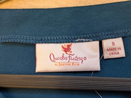 Quacker Factory T Shirt Small Teal Long Sleeve Beaded New - Picture 5 of 7