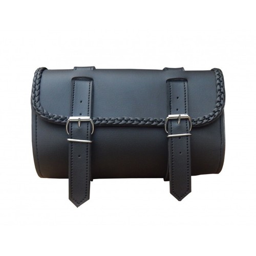 ARD CHAMPS Black Synthetic Leather Motorcycle Round Front Fork Tool bag - Picture 3 of 3