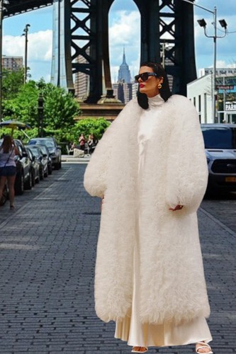 Beautiful White Tulle Maxi Coat (Size L) - Picture 4 of 4