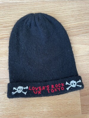 Super Lovers Beanie Hat Y2K Embroidered Skull London Tokyo Unisex Black