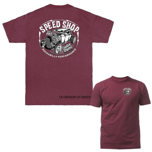 Speed Shop Hot Rod Garage Oldtimer Oldtimer Auto Grafik T-Shirt - Bild 16 von 17