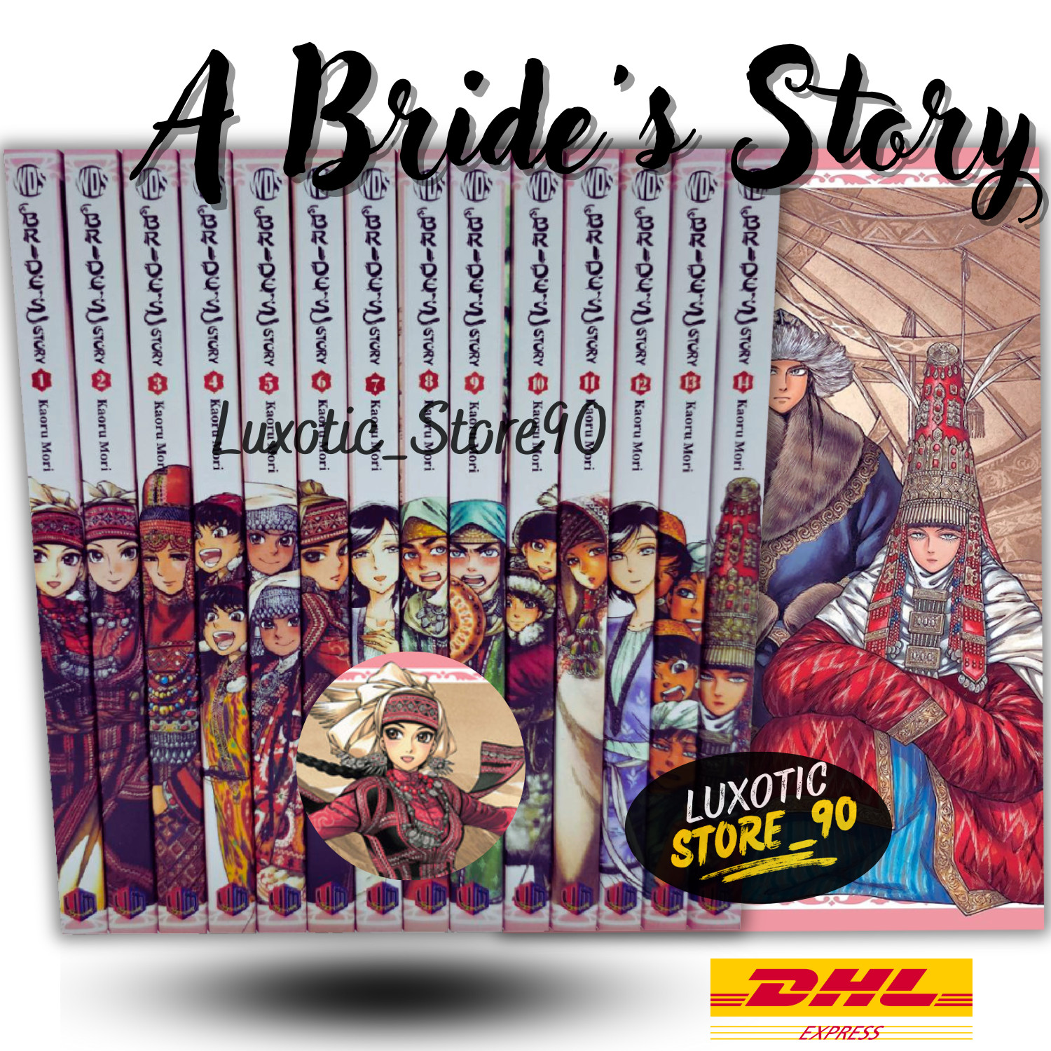 Conjunto completo de cómics ingleses manga A Bride's Story volumen 1-14 de Kaoru Mori-DHL