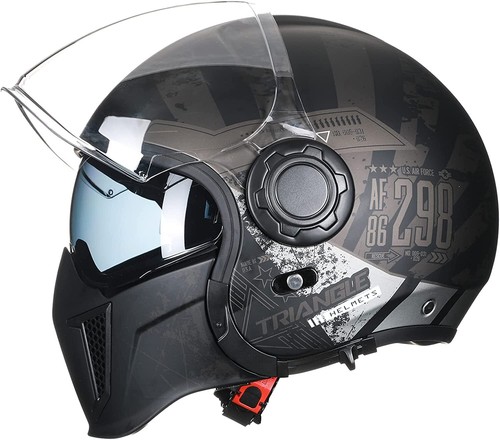 TRIANGLE Open Face Motorcycle Helmet 3/4 Half with Sunshield Unisex-Adult DOT - Picture 13 of 71