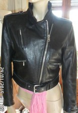 CHEVIGNON GIUBBOTTO/JACKET/CHIODO VERA PELLE VINTAGE ORIGINALE ANNI '80 tg M