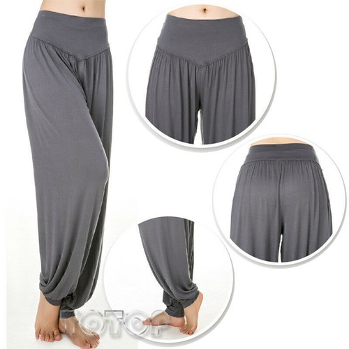 юWomen Harem Trouser Long Pants Baggy Dance Yoga Plain Leggings Casual Plus Size - Picture 11 of 25