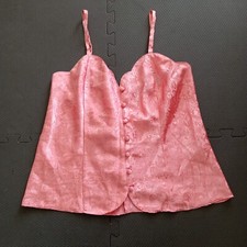 Lingerie  Co Vintage 80s Sz M Satin Cami Top Lingerie Retro Pink Pajama Tank