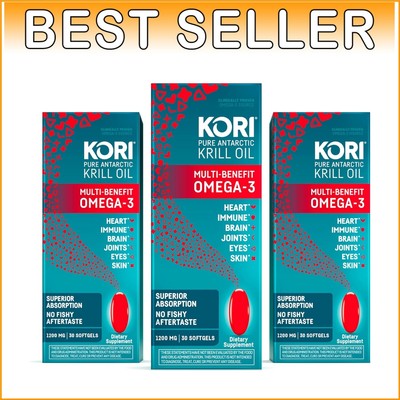 1200mg Antarctic Krill Oil Softgels - Vegan Omega-3 for Heart Health Support