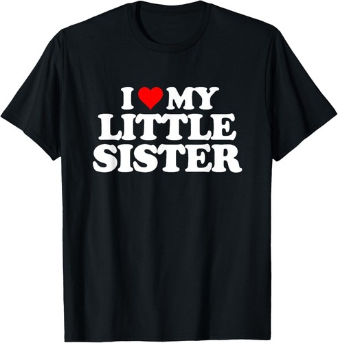 Ich liebe meine kleine Schwester - Herz lustiges lustiges Geschenk Unisex T-Shirt - Bild 1 von 3